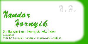 nandor hornyik business card